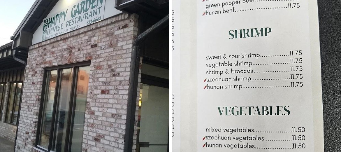 Happy Garden Menu